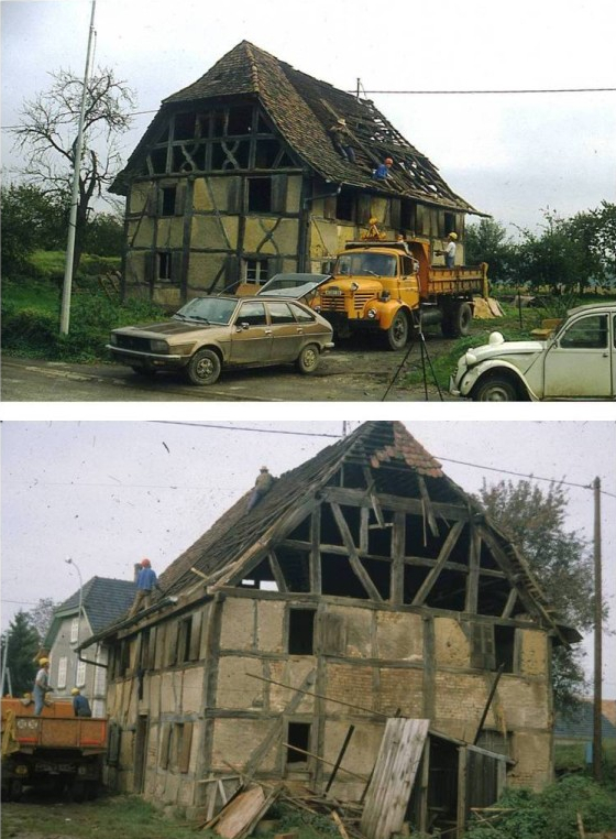 Démontage de la maison à Hagenbach