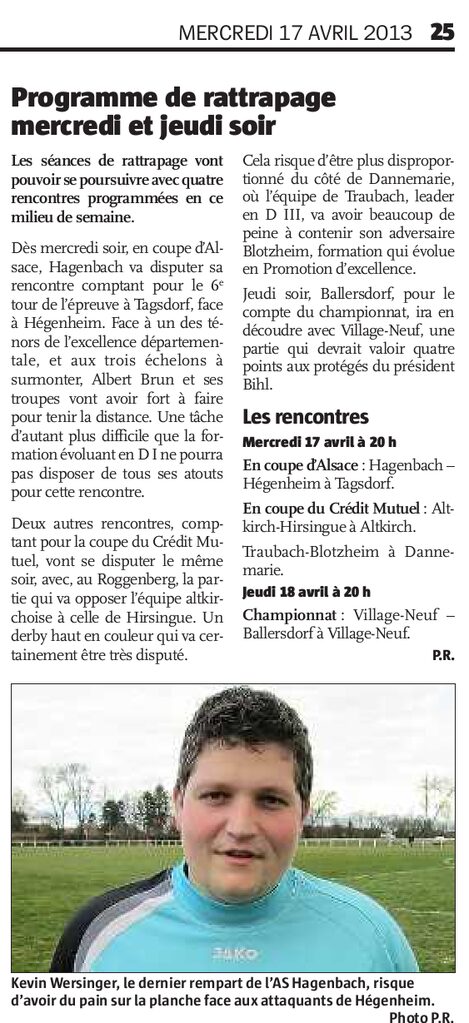 Article paru dans le journal L'Alsace du 17.04.2013