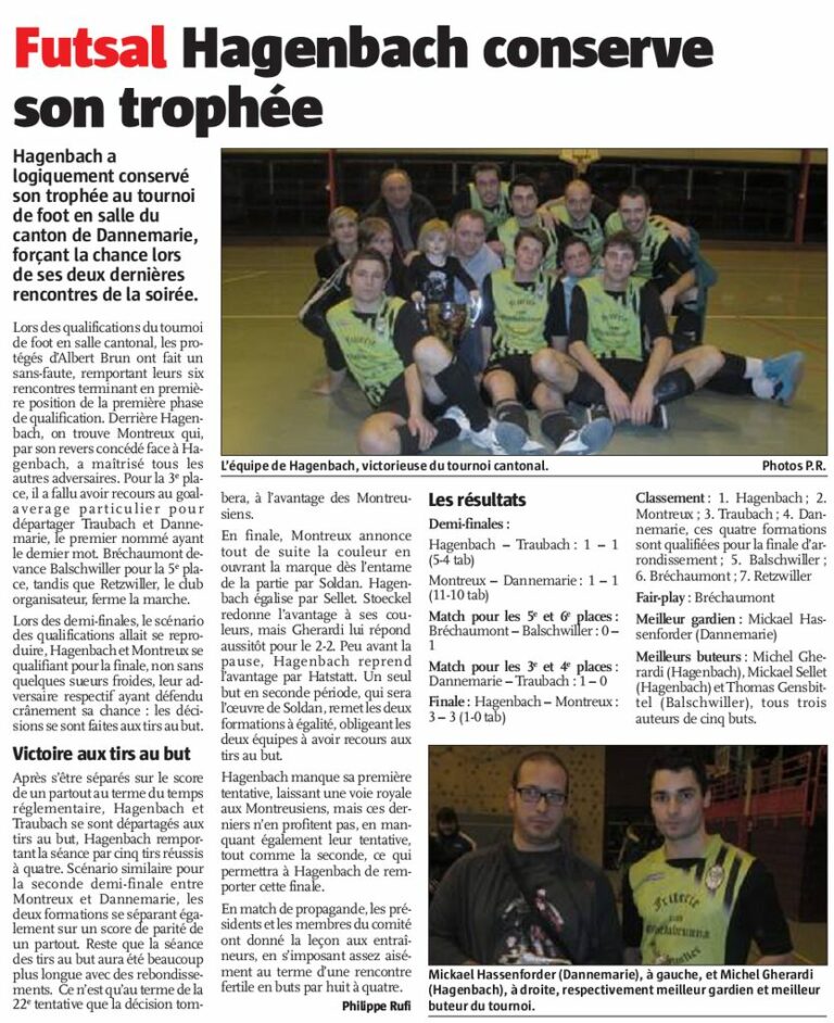 Futsal : Hagenbach conserve son trophée