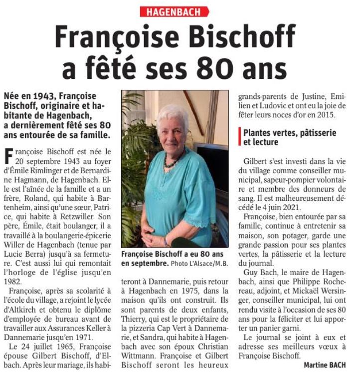 L'Alsace du 22 octobre 23