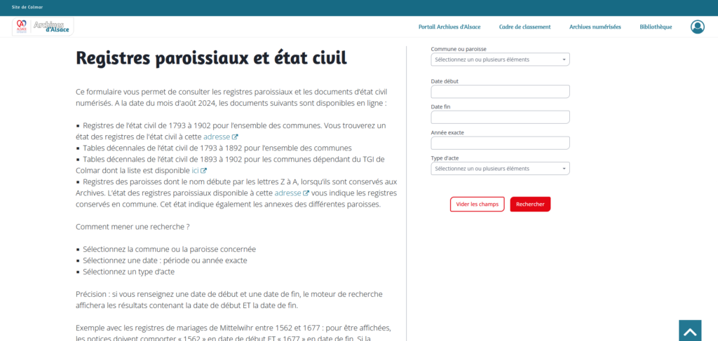 Registres paroissiaux et état civil